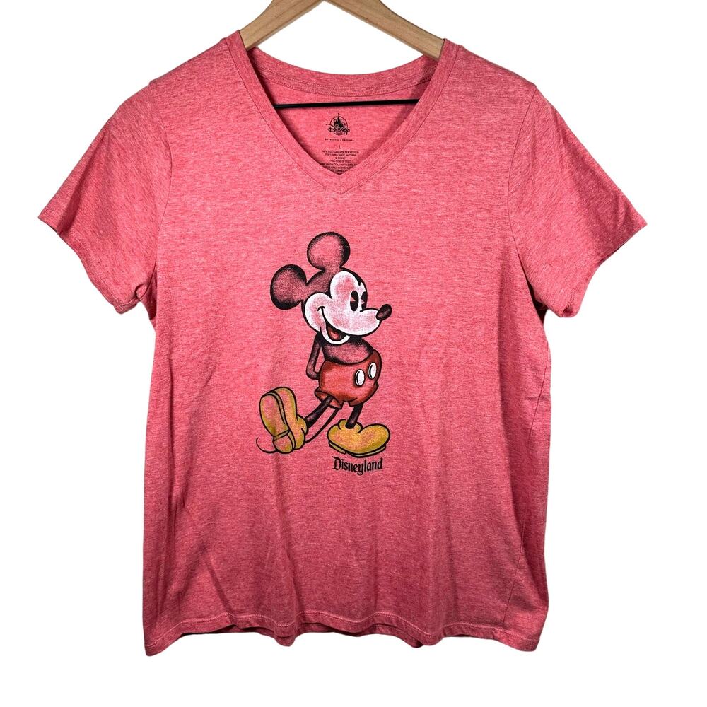Disney Women's Red Mickey Mouse Short Sleeve Tee
